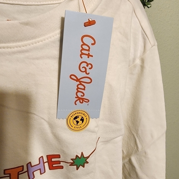 Cat & Jack White Long Sleeve Tee with Colorful Print - Picture 4 of 4